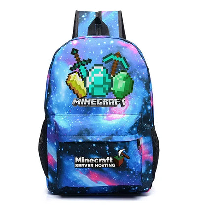 Minecraft Enderman Creeper Graphic Printed Backpack Large Capacity Lightweight Fashion Casual For Daily Travel Outdoor Leisure