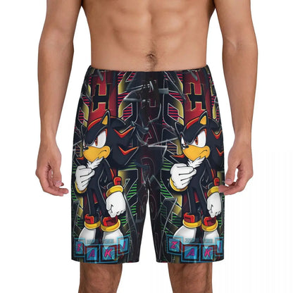Custom Shadow The Hedgehog Sonic Poster Short Pajama Pants Men Sleepwear Sleep Lounge Bottom Shorts Sleeping Pants