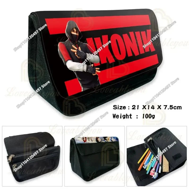 Anime-Federmäppchen Kawaii Fortnite Stifteetui mit großem Fassungsvermögen, wasserdichte Handheld-Cosplay-Stiftetasche, Büro-Schreibwaren, Geschenkspielzeug