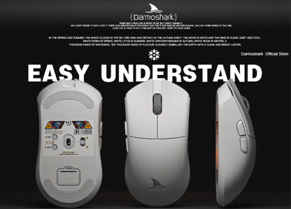 Rato Gaming Darmoshark M3Pro 2.4G BT sem fios Tri-Mode, sensor PAW3395, N52840, 26000DPI, rato com driver macro para mãos grandes e gaming
