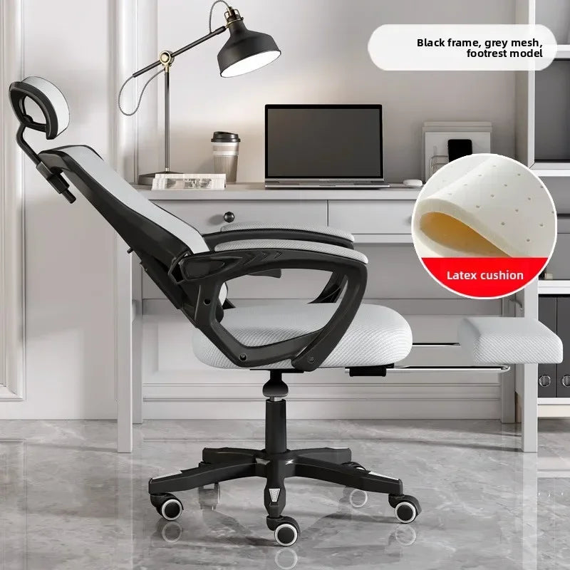 Chaise de jeu ergonomique pour ordinateur, avec dossier inclinable et hauteur réglable, idéale pour les étudiants, les dortoirs et les bureaux à domicile.
