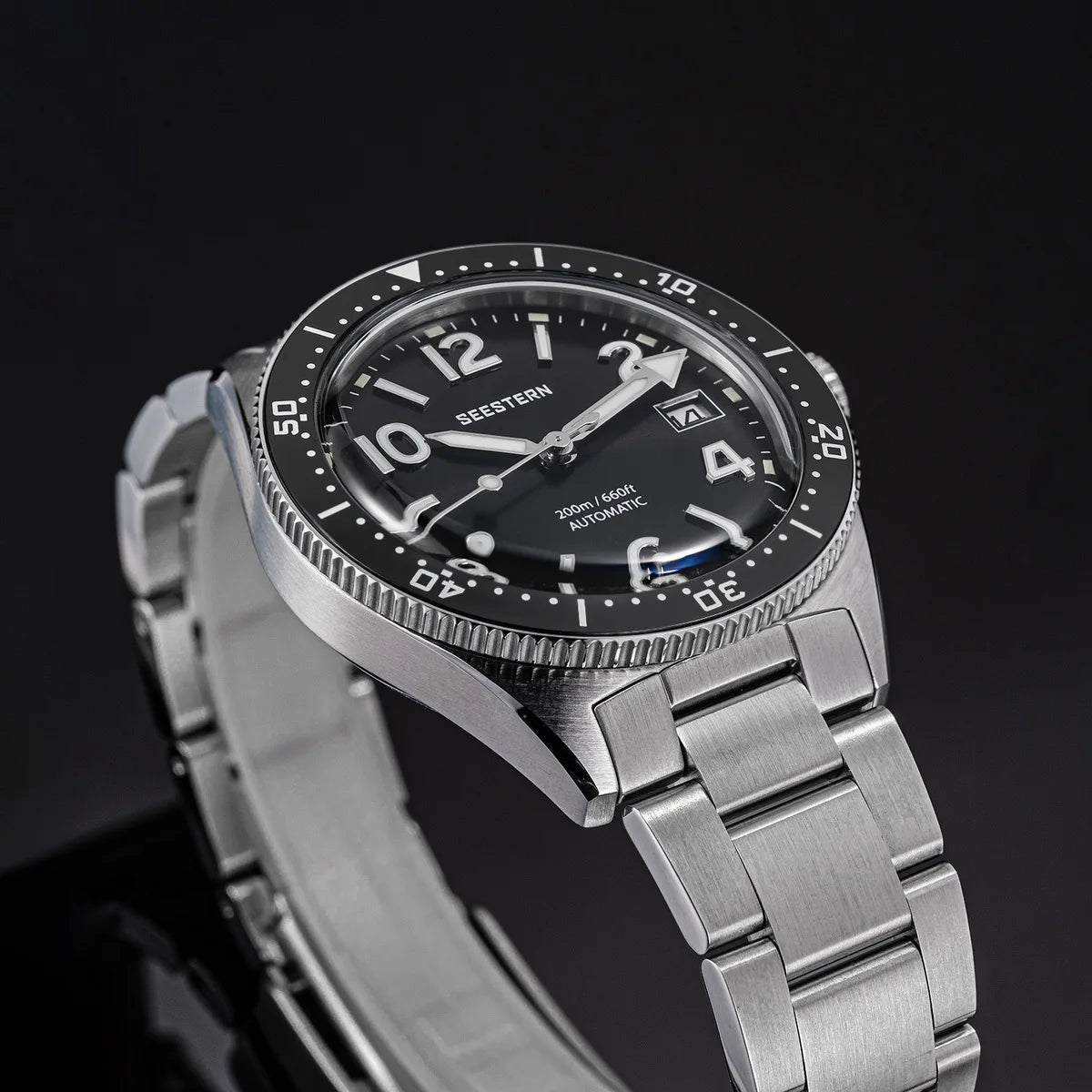 SEESTERN Diver Men Watch Automatic Mechanical Wristwatches NH35 Movement Ceramic Bezel 20Bar Waterproof Sapphire Luminou S434-2