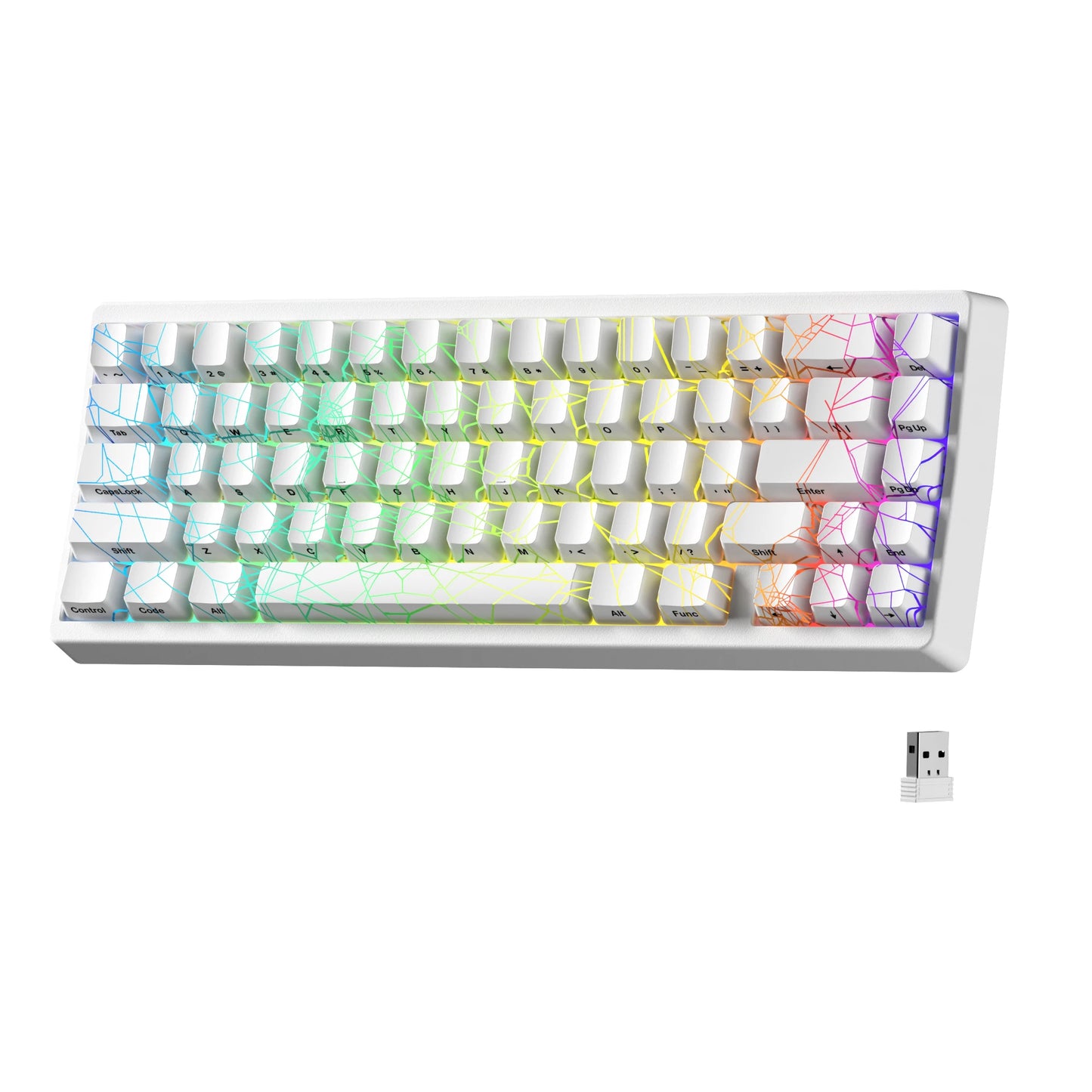 XVX M67 JadeStone mechanische Tastatur mit IMD-Tech-Tastenkappen, Hot-Swap-fähig, Gasket-Mount, Tri-Mode, individuell anpassbares RGB, kabellose Tastatur 65%