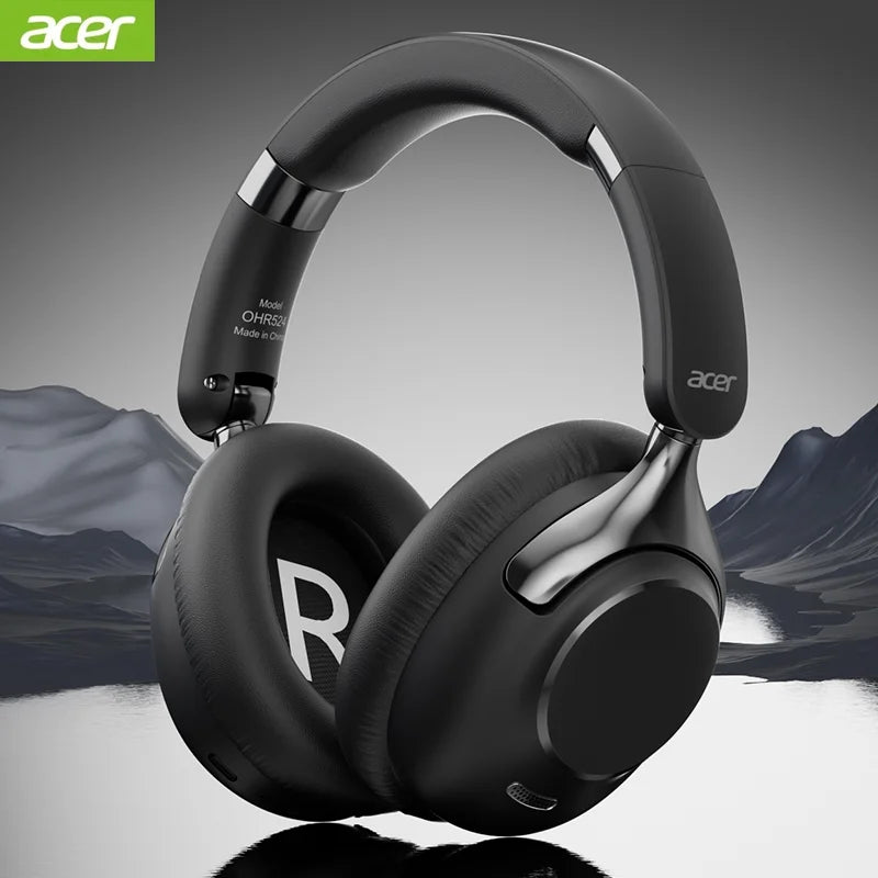 Acer OHR524 ANC Wireless Bluetooth Headphones with 360° Surround Sound, Active Noise Cancelling Over-Ear Headphones, HD Mic, Bluetooth 5.4, 100H Battery