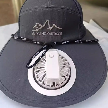 cap with fan Summer USB Charging Cooling Fan Baseball Cap Outdoor Golf Sunscreen 2 Speed Adjustable Peaked Hat Hiking cap fan
