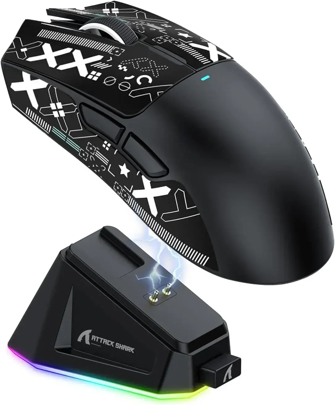 Ratón gaming inalámbrico ATTACK SHARK X11 Original Brand con base de carga, sensor gaming PixArt PAW3311, conexión BT/2.4G inalámbrica/con cable