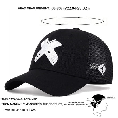 Unisex X Letter Embroidery Baseball Net Caps Spring and Summer Outdoor Adjustable Casual Hats Sunscreen Hat Sports Golf Cap