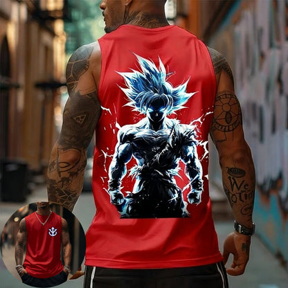 Dragon Ball Super Saiyan Sports Vest Men's and Women's Same Summer Fitness Running Street Breathable Sleeveless Top Anime Vest