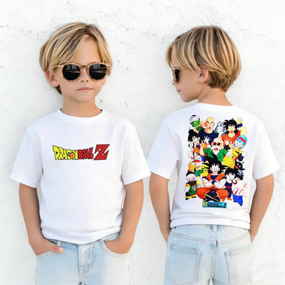 Anime Dragon Ball Cosplay T-Shirt Cotton Short Sleeve Tops Casual Loose Retro T-Shirt Men Women Family Matching Summer Outfits