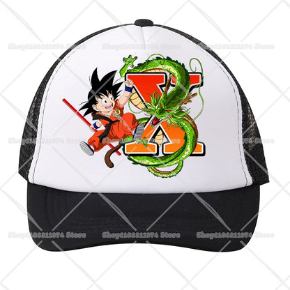 Casquettes de baseball en maille Dragon Ball - Dessin animé Son Goku - Lettres - Adultes et enfants - Casquettes de sport - Anime - Été - Protection solaire - Casquette à visière - Cadeau - Nouveauté