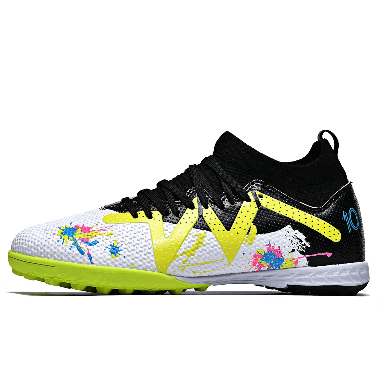 TF Turf Soccer Shoes PU Fabric Breathable Upper Rubber Sole Wear Resistant Anti Slip Men Women Kids Youth Training Sneakers