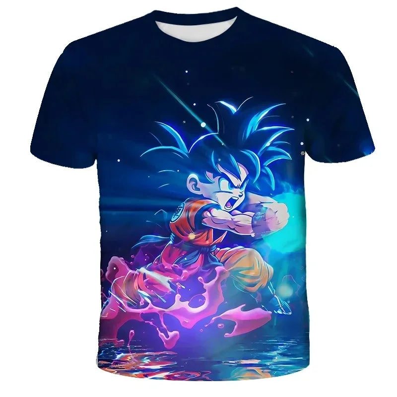 2026 Dragon Ball Z Graphic Print 3D Kids Summer Short Sleeve T-Shirt Top 2025 Hot Selling Cool Super Kids Adult T-Shirt Goku Y2k