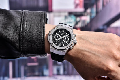 Křemenné pánské hodinky PAGANI DESIGN – luxusní sportovní chronograf, vodotěsný, s luminiscenčními ručičkami a safírovým sklem s antireflexní úpravou