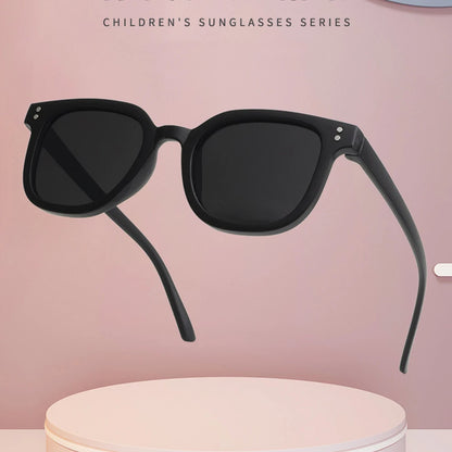 KLASSNUM 2026 Trendy Children's Sunglasses Large Square Black Sun Glasses 2-8 Years Kids Girls Boys Sunglass for Travel Outdoor