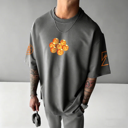 Dragon Ball Men's and Women's T-shirt Son Goku Anime Loose Oversize Tee Summer Spring Boy's Short Sleeves Parent-child Outfits