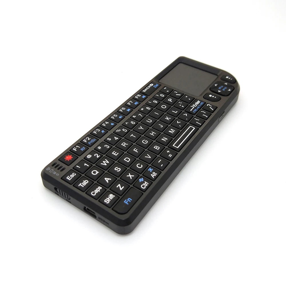 Teclado sem Fios A8 Mini 2.4G com Retroiluminação em 7 Cores, 3 em 1, Teclado Portátil com Touchpad e Air Mouse para Android TV Box, PC e Tablet