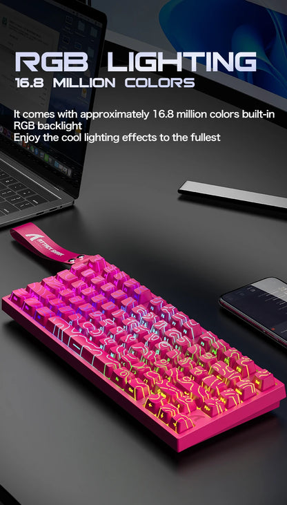 ATTACK SHARK R82 HE 8000Hz Magnetic Switch Keyboard 75% 0.005mm Rapid Trigger Low Latency RGB Hall Effect Wired Gaming Keyboard