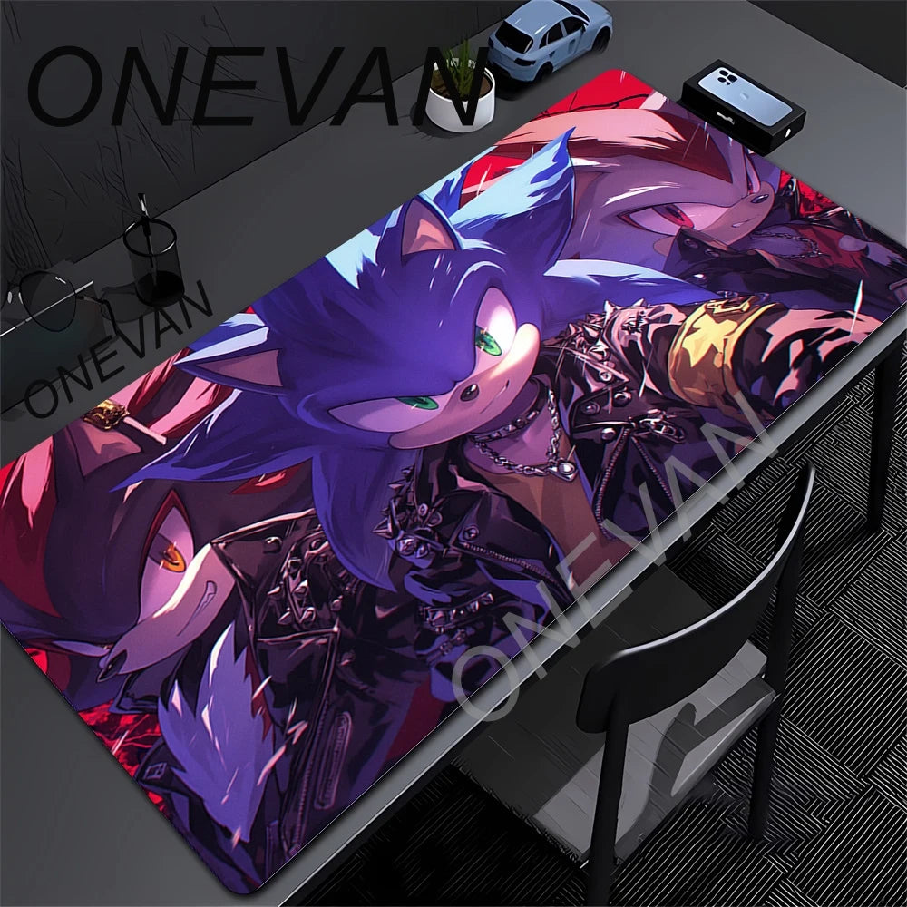 HD Printing Kawaii Sonics The Hedgehogs Mouse pad XXL Large Locking Edge Non-slip Speed Keyboard Mats Computer Gamers
