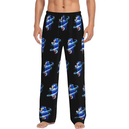Custom Print Men's Soniced Pajama Pants Hedgehog Game Sleepwear Sleep Lounge Bottoms with Pockets