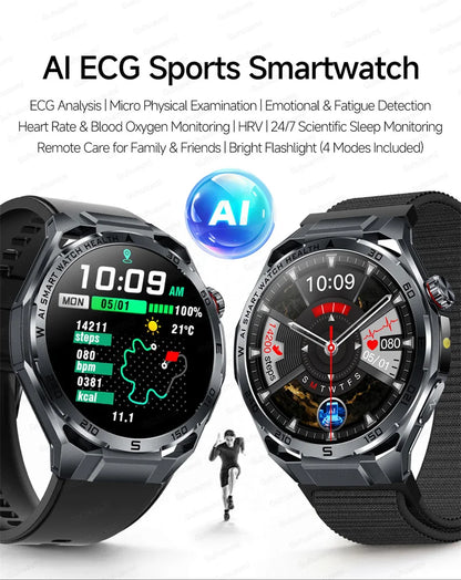 Smart Watch Men High-end Health Blood Pressure Blood Oxygen Lipids Uric Acid Sapphire Smart Watches Ai GPT Custom Dial ECG 2026