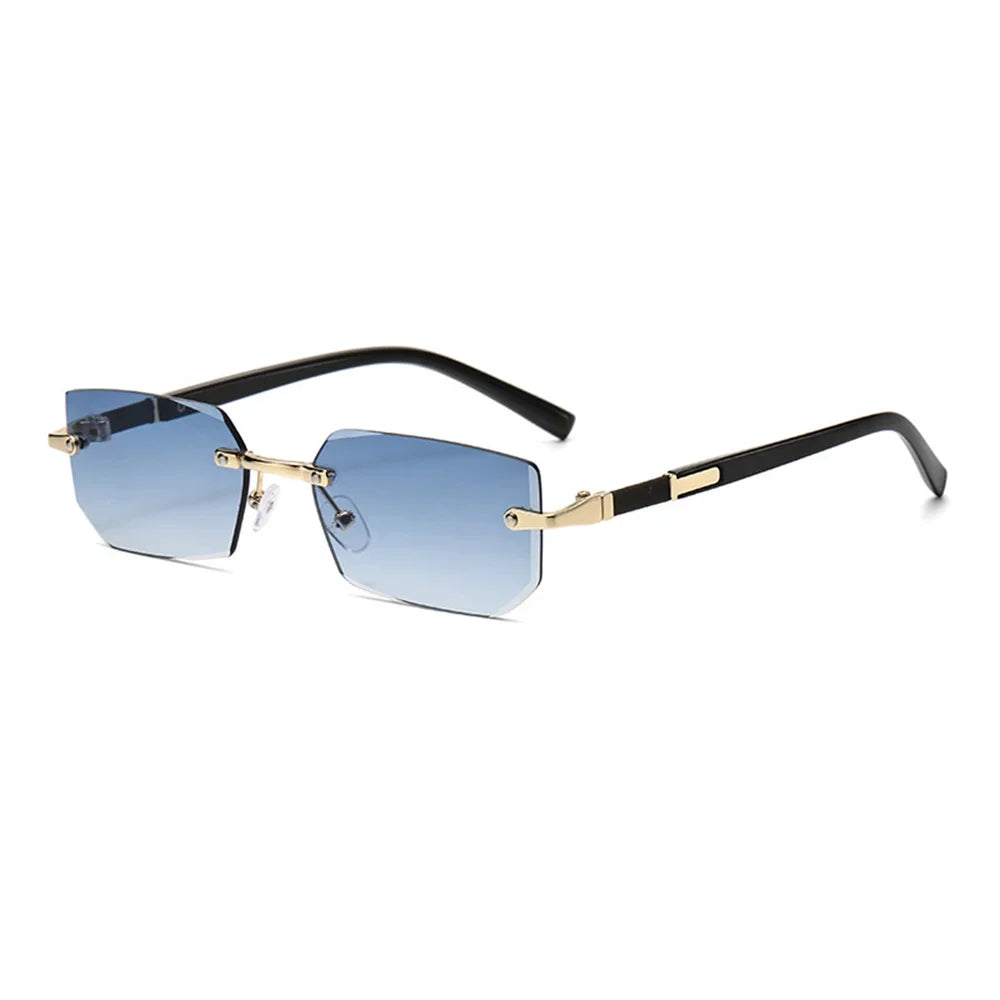 Trendy Rimless Sunglasses for Men Women Fashion Frameless Rectangle Sun Glasses Retro UV400 Shades Summer Goggles Eyewear