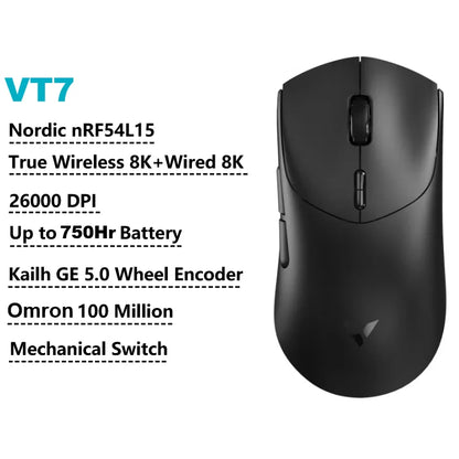 Rapoo GEN-2 VT7 Wireless Gaming Mouse 8K Wireless Polling Rate 53g Lightweight 100-Million Mechanical Switch Macro Enabled