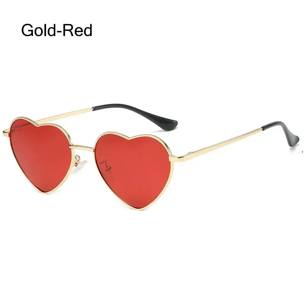 Heart-Shaped Sunglasses Heart Sun Glasses Shades Vintage 90s Glasses UV400 Protection Metal Frame Sunglasses Fancy Accessories