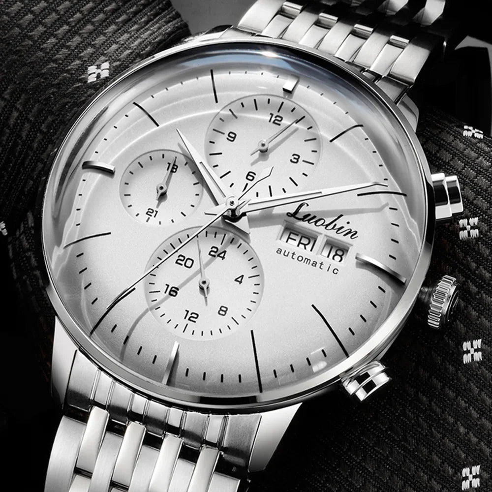 Luxury Men Watch Automatic Mechanical Watches Self Winding Business Stainless Steel Luminous Wristwatch Relojes Para Hombre 2020