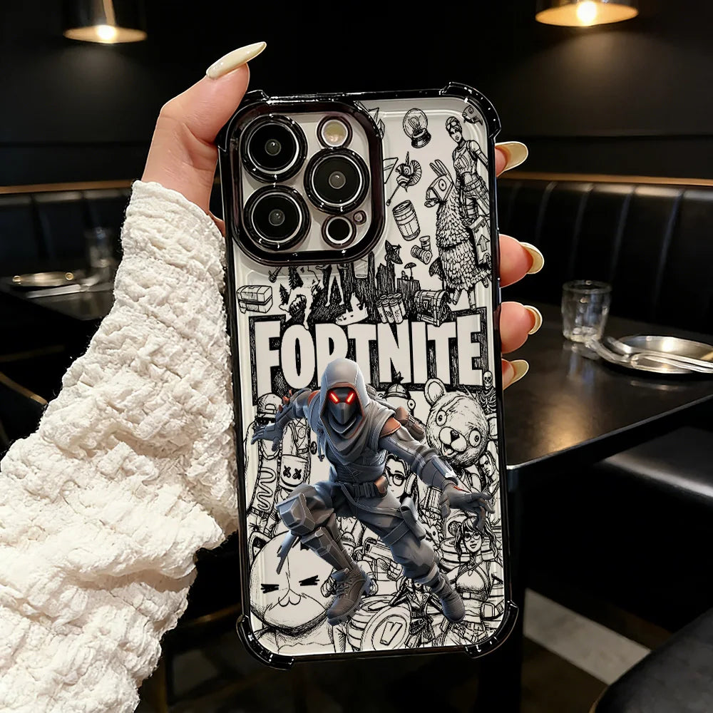Popular Game FortniteS Plating Phone Case For iPhone 17 17e 16e 16 15 14 13 12 11 Pro Max X XR XSMax 7 8 Mini Air Plus Anti-Fall