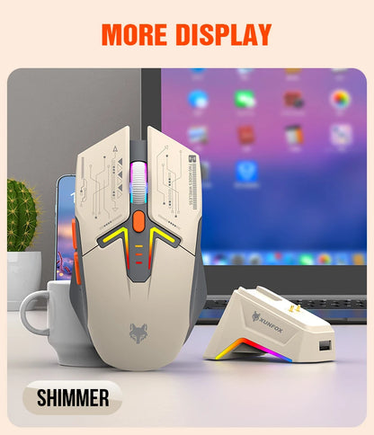 XUNSVFOX H2 wireless Bluetooth dual-mode mouse RGB lighting effect laptop gaming office magnetic charging