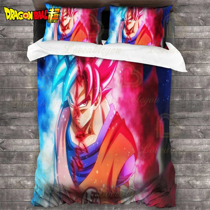 Dragon Ball Z Guko Kids Bedding Set Single King Size Duvet Cover with Quilt And Pillowcase Double Bed Linen for Bedroom Decor