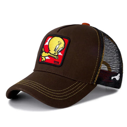 Czapka unisex z motywem anime, naszywka haftowana, czapka baseballowa, czapka typu trucker, czapki siatkowe, czapka przeciwsłoneczna