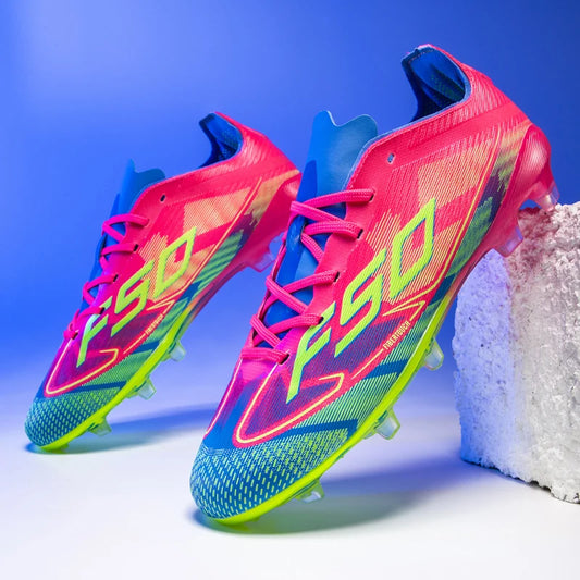 NOUVEAU Chaussures de football roses pour hommes, à enfiler, antidérapantes, crampons de football pour garçons, chaussures d'entraînement TF/FG, Chuteira Campo 35-45