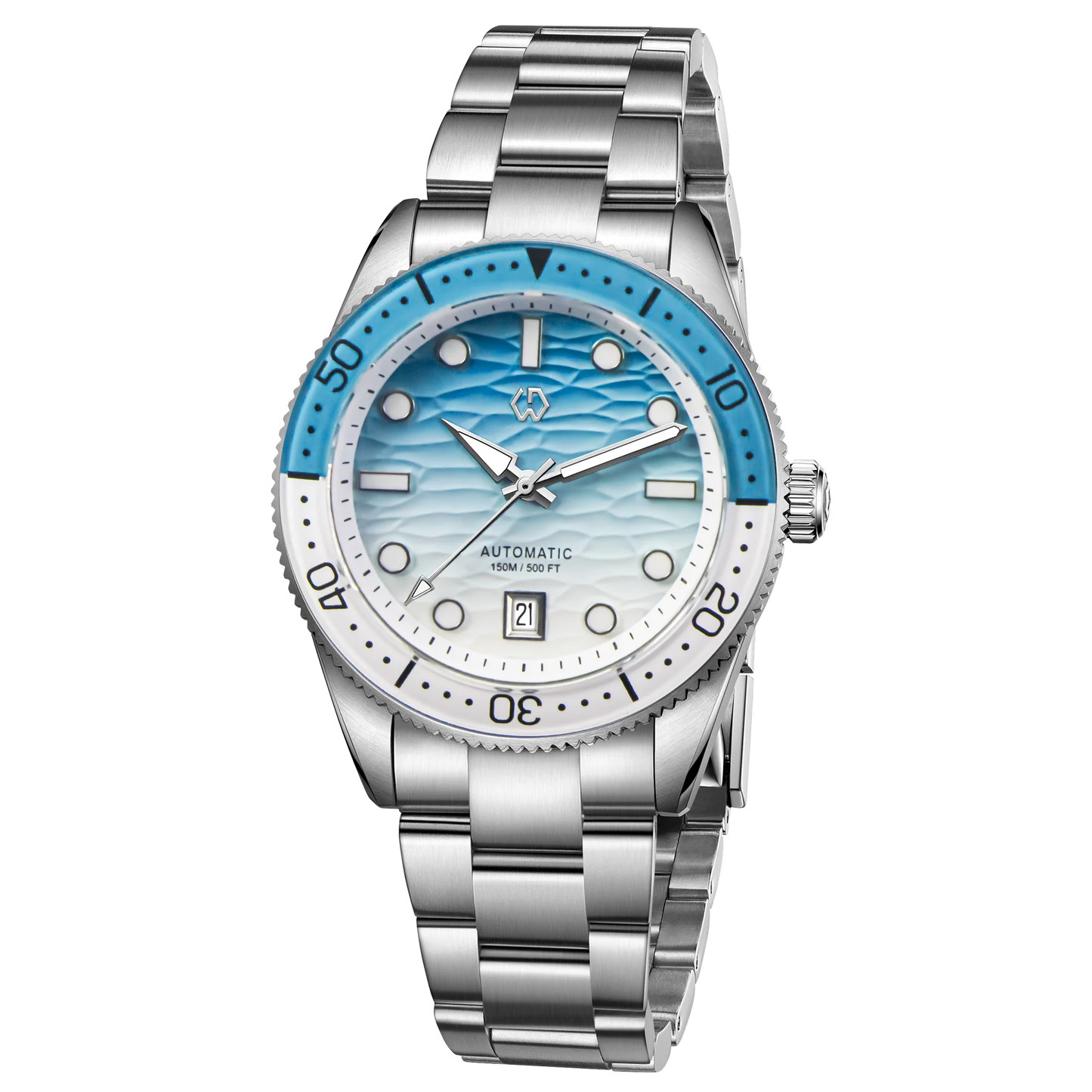 40mm Diver Watch Texture Men's Watches Automatic Mechanical Sapphire Waterproof 150 Meters Luminous Comes With Rubber Strap