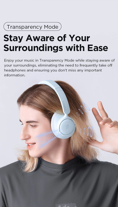 1MORE HQ31 Bluetooth Wireless Headphones with Active Noise Cancellation, Hi-Res Audio, LDAC, 42dB QuietMax ANC, 90H Battery Life Headset