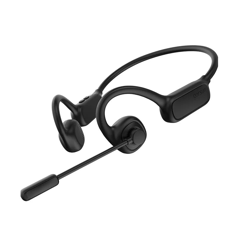 Open-Ear Bluetooth Headset with Noise-Reducing Boom Microphone, Wireless Office Headset for Call Center, Truck Drivers, Remote Work & Business Calls