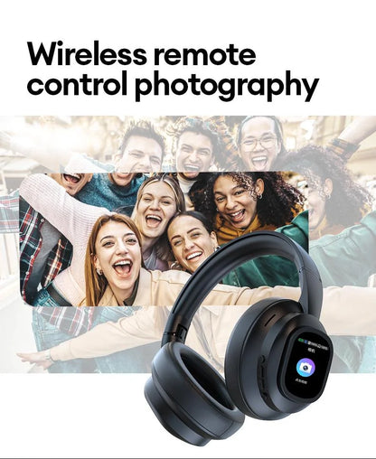Auriculares inalámbricos Bluetooth con pantalla táctil LCD AI – Headset gaming con cancelación de ruido ANC, graves profundos y micrófono HD