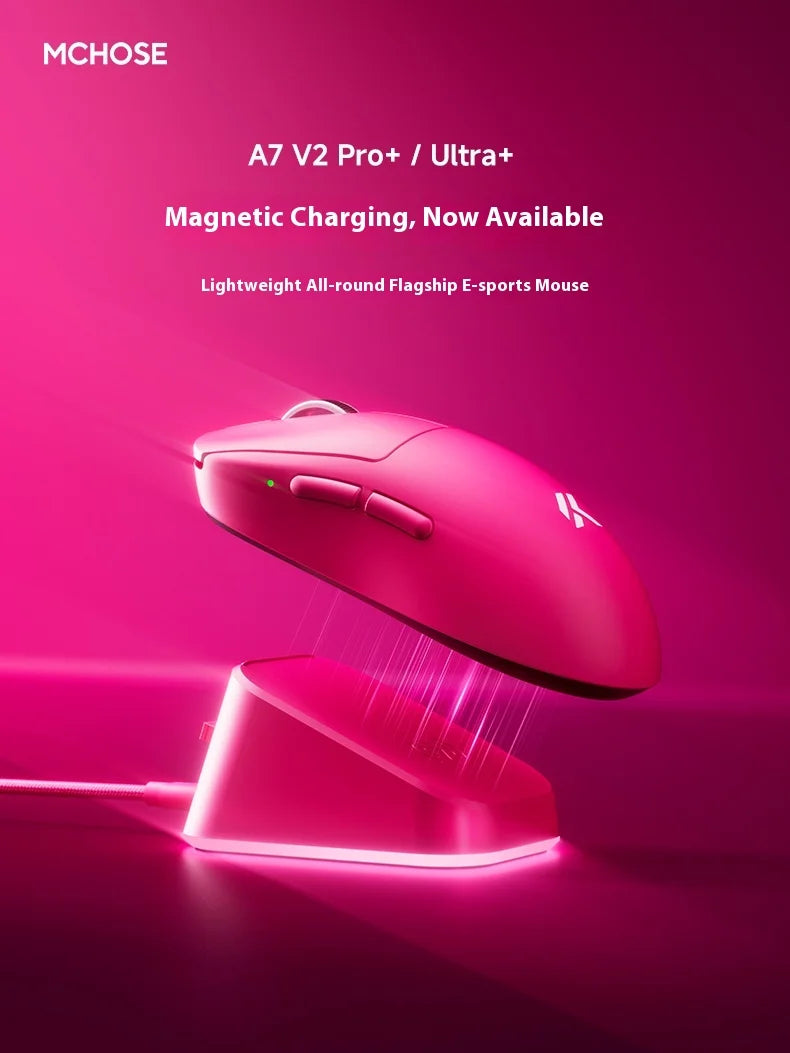 Bezdrôtová myš MCHOSE A7 V2 Ultra+ Tri-Mode Lightweight Paw3950 Ti 42000dpi 500mah pre PC, e-šport a notebook – herná myš a príslušenstvo