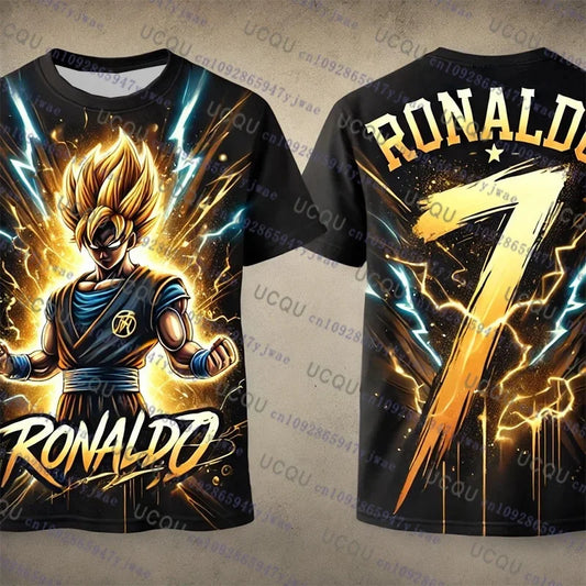 Summer 2026 Dragon Ball 3D T-shirt Oversized Majin Vegeta Blue Lightning Print Breathable Gym Streetwear Unisex Men Women Kids