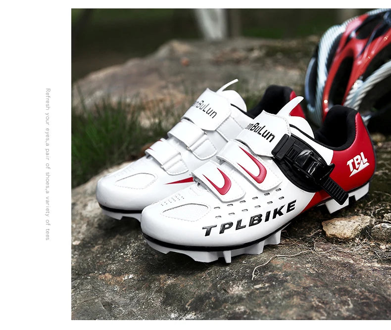 New Men’s and Women’s Bicycle Shoes Outdoor Cycling Shoes with Three Functional Soles Professional Training Shoes