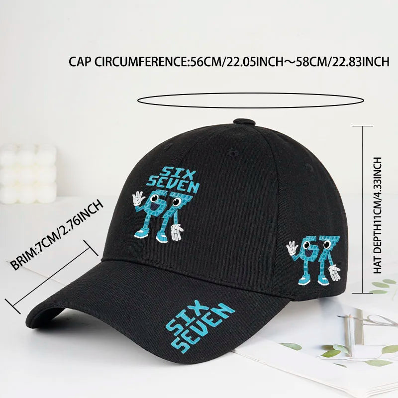Casquette de baseball imprimée style cartoon rétro '67 - Casquette à visière plate ajustable - Casquette unisexe streetwear hip-hop - Casquette « Dad Hat »