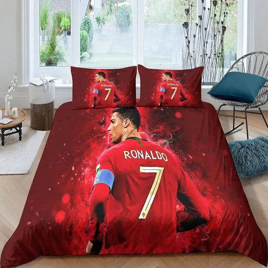 Football Ronaldo Duvet Cover CR7 Bedding Set Adult Boy Girl Bedroom Decoration Children Gift Single Double Large Size