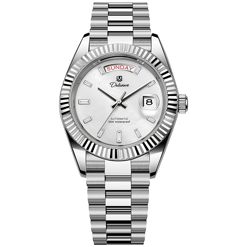 Top Brand Business Men's Watches Luxury Calendar Week Automatic Mechanical Watch for Man Waterproof Gold Stainless Steel