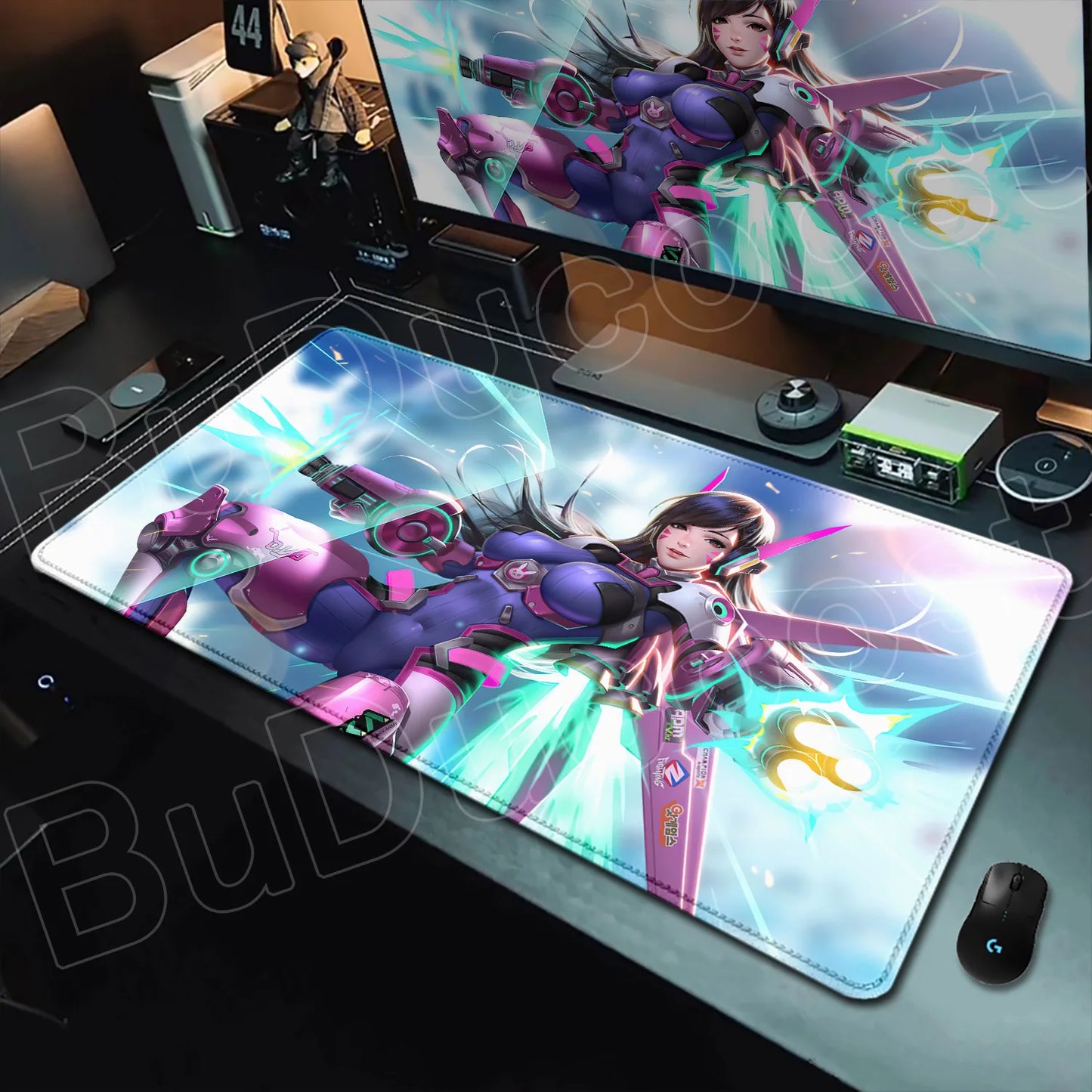 Геймърски пад за мишка Overwatch Anime Girl, голям XXL, HD печат, постелка за компютърна клавиатура, лаптоп и офис, мека гумена подложка за бюро, 900x400 MM