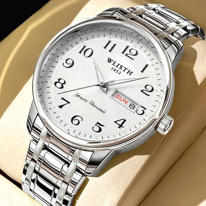 Luxusuhr für Damen, Quarzuhr, digitale Armbanduhr, wasserdicht, mit Kalender und Leuchtanzeige; modischer und professioneller Stil, auch für Herren geeignet.