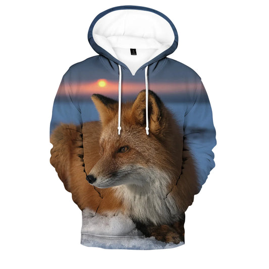 Suositut hip hop -tyyliset uutuushupparit ja collegepaidat, mukava uusi Fox 3D -printti, miehille/naisille, aikuisille/lapsille, rennot puserot