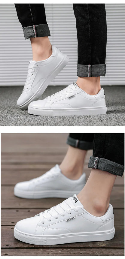Zapatillas casuales de skate para hombre, blancas, para exteriores y ocio, transpirables, para caminar, planas, Chaussure Homme 39-48