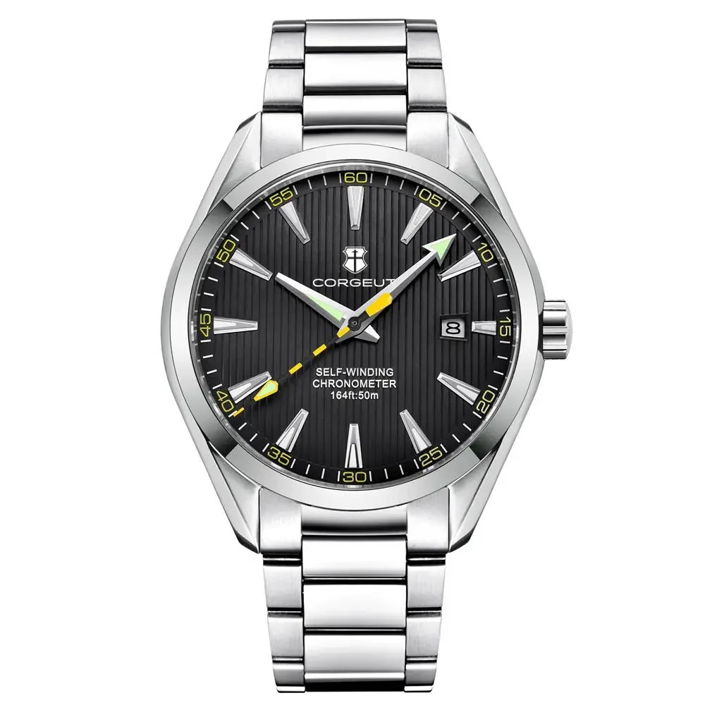 Relógio masculino Corgeut 41mm Luxury NH35 Movt Man Sport Clock automático, relógio de pulso mecânico, safira, bracelete em aço, para homem