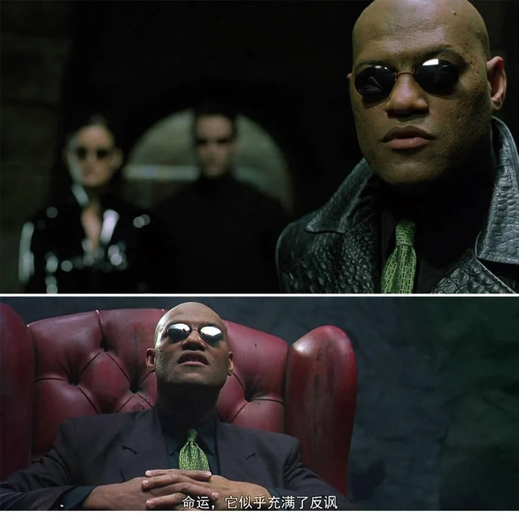 Kulaté bezrámové sluneční brýle pro muže Matrix Morpheus Pánské klasické brýle s nosní sponou Mini bezrámové značkové designové brýle UV400