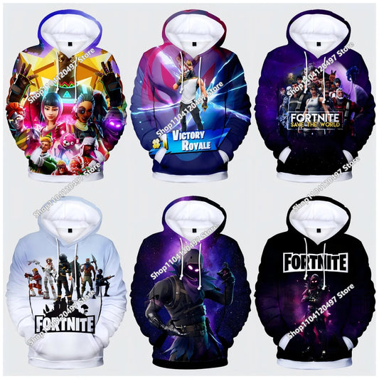 Fortnite Casual Pullover Hooded Sweatshirt Clothes Girls From 2 To 14 Years Children's Clothing Battle Royale Pullover Hoodies